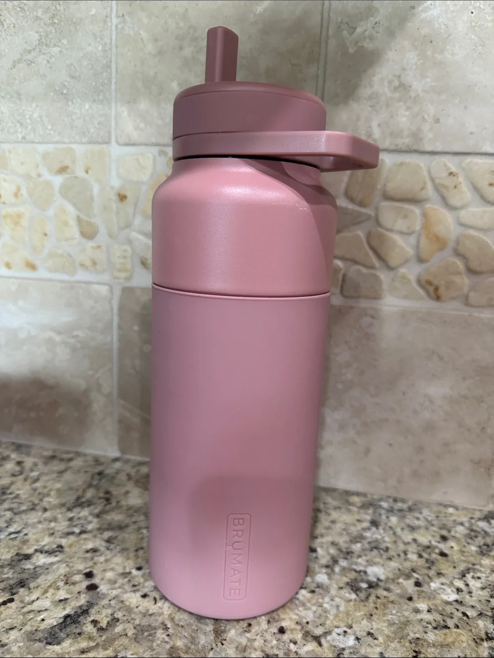 BrüMate Rose Pink Insulated Sport Bottle with Straw Lid